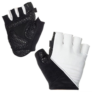 Half Finger Lightweight Non-Slip Cycling Gloves Black White Mesh Palm Protection Adult Neoprene Breathable Letter Pattern - Product Image 1