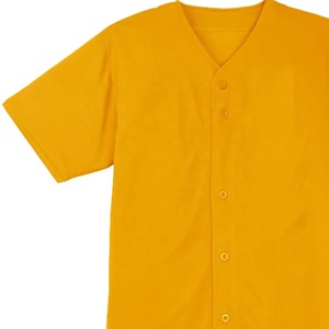 เสื้อเบสบอลปักลายตามสั่งสำหรับชมรมมหาวิทยาลัย คอวี แขนสั้น ติดกระดุม สีเหลือง สำหรับทุกเพศ - Product Image 3