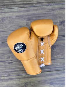 Wholesale No Boxing No Life Real Cowhide Leather Gold Boxing <b>Gloves</b> Headgear Groin Guard Set Lace-Up Adult Full Finger - Product Image 3