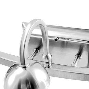 Lampada da Bagno a 4 Luci LED in Nichel Spazzolato con Finitura Cromata Lucida, Garanzia di 5 Anni - Product Image 4