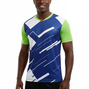 Maillot de football professionnel respirant grande taille à manches courtes, couleurs et logos personnalisables pour hommes - Product Image 1