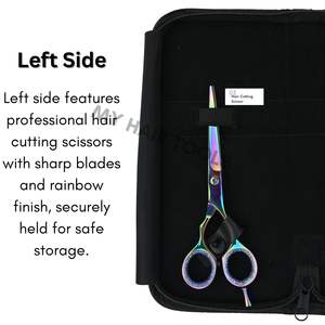 Juego de tijeras para peinar el cabello con tijeras de corte para barbería, tijeras de entresacar y combo de cuchillas de peluquería, herramientas de acero inoxidable para extensiones de cabello - Product Image 3