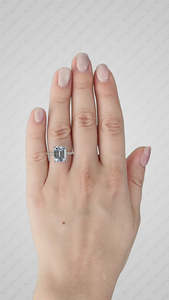 Women's 14K Gold Emerald Cut Diamond Engagement Ring Prong Setting floral Style IGI Certified - Product Image 5