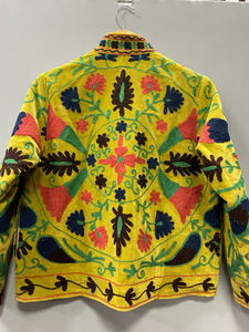 Suzani Embroidered Velvet Winter <b>Jacket</b> | Handmade <b>Short</b> Festival Coat | Ethnic Bohemian Outerwear | Winter Kimono <b>Jacket</b> - Product Image 3