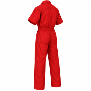 Combinaison de travail personnalisée pour homme, à manches courtes, avec boutons, de protection pour mécanicien, couleur unie - Product Image 4