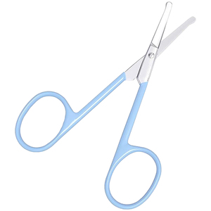 Ciseaux à ongles pour bébé à pointe arrondie, manche en acier inoxydable, outil de manucure pour le soin des ongles, coupe-poils de nez, fournisseur OEM ODM - Product Image 1