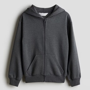 Wholesale OEM Service Heavy Weight Thick Men's Black <b>Hooded</b> <b>Zip</b>-Up Sweatshirt Regular Fit French Terry Cotton Zipper Hoodies - Product Image 3
