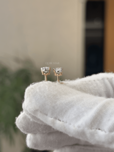 Oval Shape Lab Grown Diamond Studs 14k Solid Gold Modern Minimalist <b>Frame</b> Earrings 1.181ct Total Weight Daily Wear Jewelry - Product Image 3