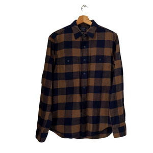 Custom Men's Retro Autumn Winter Plaid Shirt Polyester Long Sleeved Button Smart Casual Thick Black <b>White</b> <b>Flannel</b> Shirt - Product Image 1