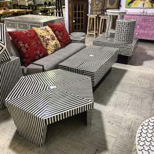 Commode à tiroirs moderne en os incrusté, fabriquée à la main, pour salon - Meubles de haute qualité adaptés à l'Inde, objets décoratifs - Product Image 1