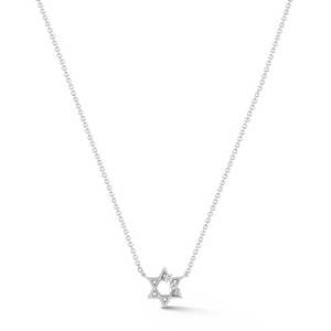 Star of David Geometric Religious Pendant 14K 18K <b>Solid</b> Real Gold Custom Lab Grown Diamond Chain <b>Necklace</b> Wholesale Manufacture - Product Image 1