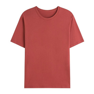 Camiseta de algodón de manga corta con cuello redondo para hombre, color liso, estilo sencillo y holgado, informal, ¡gran oferta! Venta al por mayor de camisetas de jersey de tela variada. - Product Image 3