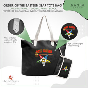 Sac fourre-tout noir de la Star d'Orient (OES) pour anciennes Matrones |   Sac fourre-tout imperméable personnalisé Eastern Star Maroon - Product Image 3