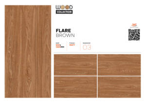 Carreaux de porcelaine émaillée effet bois 600x1200 mm, finition mate Flare Brown, qualité A A A+, carreaux 60x120 cm pour un aspect de sol naturel - Product Image 2