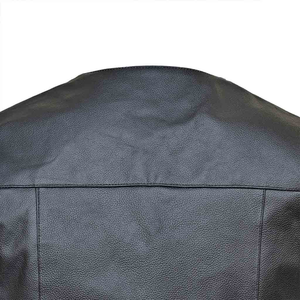 Gilet de motard en cuir noir uni pour homme, veste sans manches en cuir épais pour club, avec emplacement personnalisé pour patch, gilet de motard en cuir pour homme - Product Image 5
