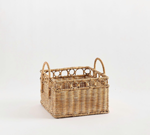 Handmade Natural <b>Rectangle</b> Rattan <b>Storage</b> <b>Basket</b> Stylish Organizer <b>Basket</b> For Living Room Bedroom Home Decor - Product Image 3