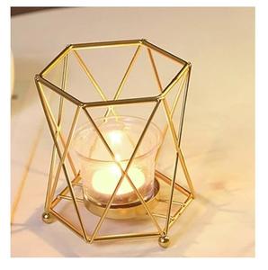 Support de bougie chauffe-plat de qualité supérieure avec finition dorée, accessoires de décoration pour mariage et maison - Product Image 1