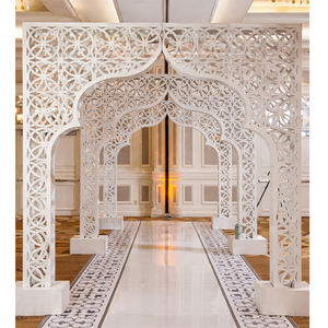 Opulent Wedding Aisle Way Decor Laser Cut <b>Frame</b> Indian Luxury White Laser Cut Wedding <b>Arch</b> White Palace Style LaserCut Stage USA - Product Image 1