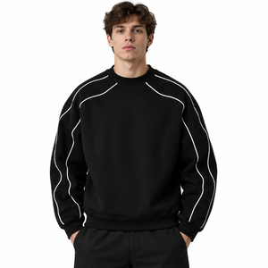 Sudadera reflectante con ribetes reflectantes, de corte holgado, tela suave, estilo moderno y urbano. - Product Image 1