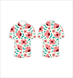 Polo personnalisé à imprimé floral rose pour homme, manches courtes, décontracté, respirant, léger, tendance, pour le golf - Product Image 3