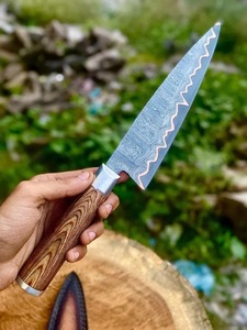 Couteau de Chef en Acier Damas Cuivré avec Manche en Bois pour Cuisine, Découpe, Désossage et Boucherie - Vente en Gros B2B OEM - Product Image 2