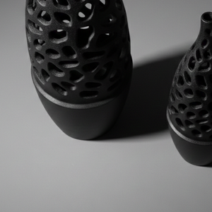 Lot de 2 vases à fleurs nordiques creux, créatifs, noirs mats, en maille cellulaire, pot à fleurs moderne abstrait, vase à bourgeons de luxe, décoration de table pour la maison - Product Image 6