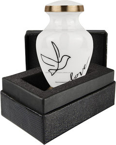 Urna de cremación para cenizas, recuerdo de colibrí rosa con caja de textura, suministros funerarios - Product Image 4