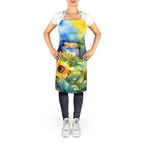 Delantal de acuarela de girasoles Multicolor grande, servidor de cocina Unisex para cocinar, manualidades para hornear, jardinería para adultos, hombres y mujeres - Product Image 2
