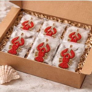 Pendientes Colgantes de Moda Rizir, Hechos a Mano, Chapados en Oro de 14K, con Cuentas y Bordados de Langosta, Joyería para Mujer, Estilo Resort - Product Image 4