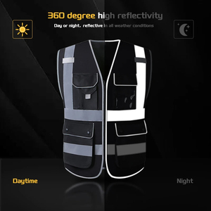 Gilet haute visibilité réfléchissant coupe-vent pour homme, léger, en toile imperméable, séchage rapide, respirant - Product Image 4