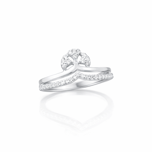 Namivaa <b>Cocktail</b> <b>Ring</b> Women V Shape Cluster Elegant Minimalist Polished Finish Wedding - Product Image 1