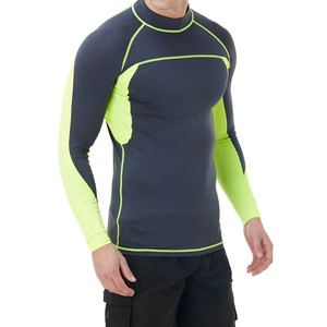 T-shirt de compression pour homme OEM de haute qualité, col montant uni, UPF50+, respirant, manches longues, protection anti-UV, personnalisable - Product Image 6
