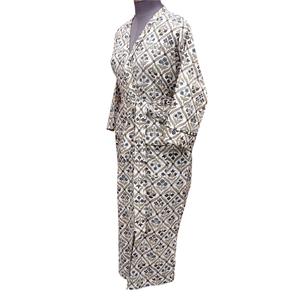 Camisón y Bata de Estar por Casa Hechos a Mano con Estampado Floral, 100% Algodón, Cuello en V, Cierre con Cinturón, Ecológicos, Ligeros, Cómodos y Suaves - Product Image 2
