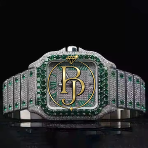 Reloj de Pulsera Briva de Lujo con Diamantes Cuadrados, Bisel Esmeralda, Números Romanos, Cristal de Cuarzo, Resistente al Agua 10 Bar, Acero Inoxidable - Product Image 5