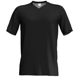 Men's Black V-Neck Short Sleeve <b>T</b>-<b>Shirt</b> 100% <b>Polyester</b> Regular Fit Solid Color All Seasons Apparel - Product Image 4