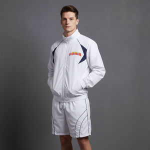 Ensemble de survêtement personnalisé en nylon uni pour hommes, coupe-vent, veste et short, avec pantalon de jogging zippé, vente en gros, fabricant - Product Image 4