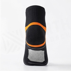 Ankle <b>Socks</b> Black Orange Geometric Pattern Breathable <b>Running</b> <b>Socks</b> for Adults Summer Season - Product Image 2
