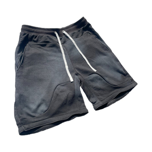Pantalones Cortos de Felpa Francesa para Hombre, con Bordado Desgastado, Lavado Ácido, Color Sólido, Talla XXS, Efecto Desteñido, Cómodos, 100% Algodón, Cintura Elástica - Product Image 1