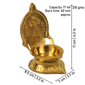Lámpara de aceite metálica dorada con soporte para vela, lámpara religiosa con cruz en relieve, lámparas decorativas para santuario o altar - Product Image 2