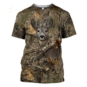 เสื้อลายพรางสำหรับผู้ชาย แขนสั้น ลายสัตว์ ระบายอากาศได้ดี ผลิตจากโพลีเอสเตอร์ เหมาะสำหรับกิจกรรมกลางแจ้ง สไตล์ฤดูใบไม้ร่วง - Product Image 1