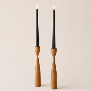 Custom Luxury Solid Wood Taper Candle Holder Set Mid-Century Modern Minimalist Candlestick Stand For Home Office Decor & Wedding - Product Image 3