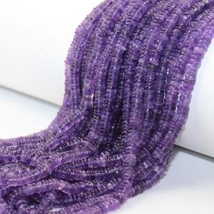 Cuentas de amatista heishi de alta calidad de 6-6.5 mm, tira de 16 pulgadas para la fabricación de joyería - Product Image 1