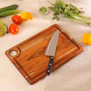 Planche à découper de cuisine haut de gamme en bois de manguier style naturel avec marbre et laiton – Nouveau modèle - Product Image 3