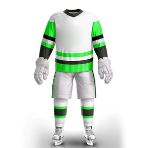 Uniforme de hockey sur glace imprimé en tissu respirant avec logo personnalisé sur le devant, vente en gros, 100% polyester - Product Image 1