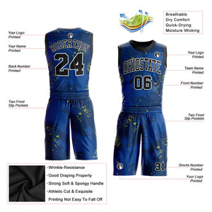 Ensemble de maillots de basket-ball respirants et à séchage rapide personnalisés avec option taille plus, imprimés par transfert thermique, 100% polyester - Product Image 5