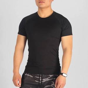 T-shirt en coton de haute qualité pour homme, mélange viscose/coton, tissu tricoté noir, grande taille, respirant, logo frontal, style uni - Product Image 1