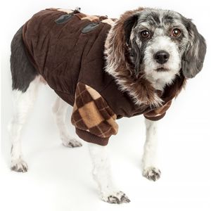 Designer Patterned Suede <b>Argyle</b> <b>Sweater</b> Pet Jacket Premium Pet Clothes - Product Image 3