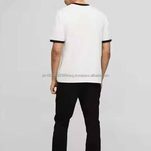 T-shirts à manches courtes pour hommes, motif baseball, tendance estivale - 100% coton, vente en gros, chemises vierges personnalisées, tissu peigné - Product Image 2