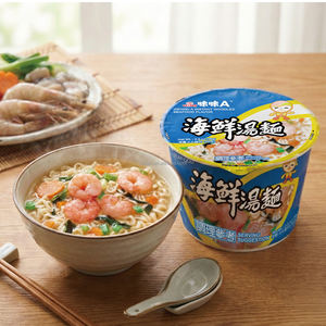 WEI WEI, Sopa Instantánea de Fideos de Trigo con Sabor a Mariscos Artificiales (Tazón) - Product Image 1