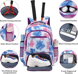 Bolsas de deporte de pádel de nailon impermeables y ligeras, fabricadas en fábrica, con impresión de logotipo personalizado, bolsas de tenis de neopreno. - Product Image 3